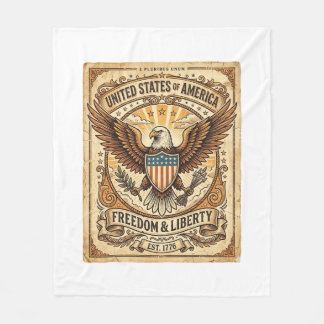 Patriotischer Vintage-Weißkopfseeadler abgenutzt Fleecedecke
