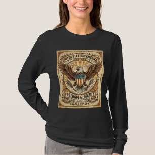 Patriotischer Vintage-Weißkopfseeadler abgenutzt T-Shirt