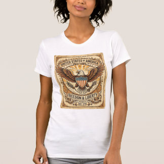 Patriotischer Vintage-Weißkopfseeadler abgenutzt T-Shirt