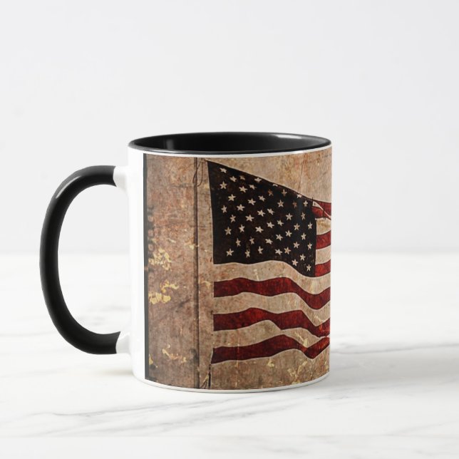 Patriotischer Vintager Tag der Unabhängigkeit der  Tasse (Links)