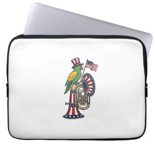 Patriotischer Vogel Vintage-Stich Musik-Shirt-Desi Laptopschutzhülle