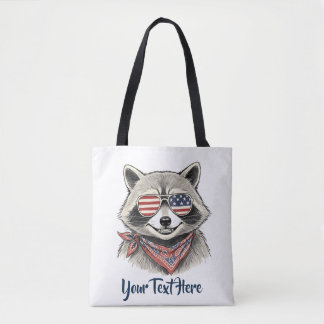Patriotischer Waschbär 4. Juli USA-Flagge Tasche