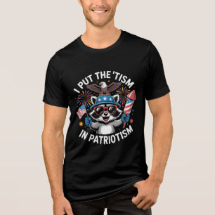 Patriotischer Waschbär, Lustiges 4. Juli-Shirt Tri-Blend Shirt