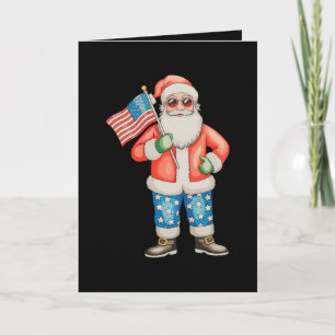 Patriotischer Weihnachtsmann Amerikanisches Weihna Karte