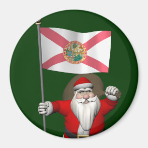 Patriotischer Weihnachtsmann Besuch von Florida Magnet