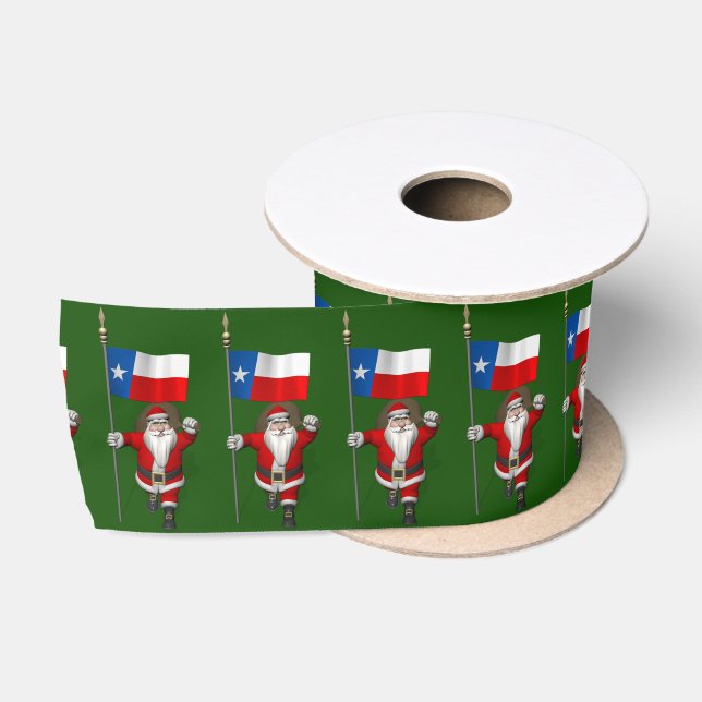 Patriotischer Weihnachtsmann mit dem Abzeichen von Satinband (Spule)