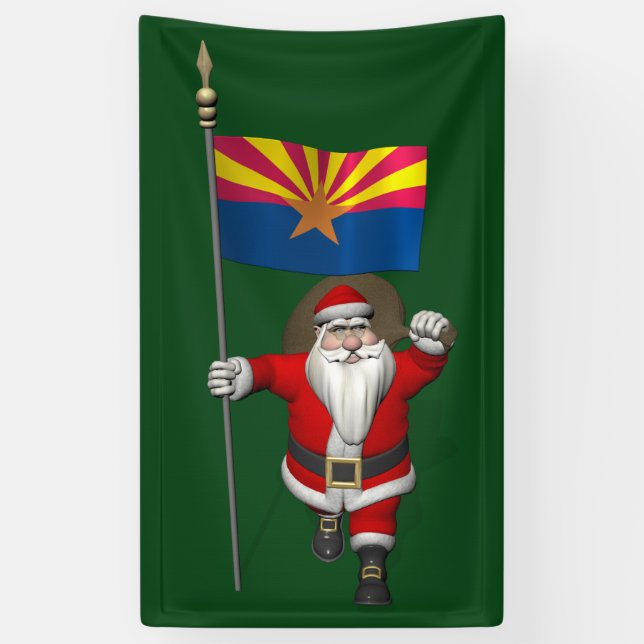 Patriotischer Weihnachtsmann mit der Flagge von Ar Banner (Vertikal)