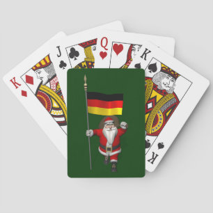Patriotischer Weihnachtsmann mit deutschem Abschlu Spielkarten