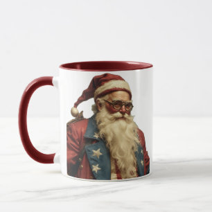 Patriotischer Weihnachtsmann Tasse
