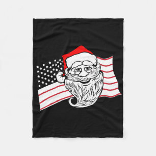 Patriotischer Weihnachtsmann US-amerikanische Flag Fleecedecke