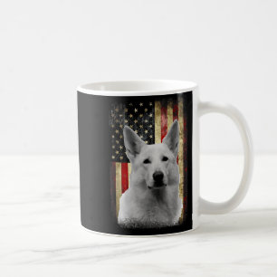 Patriotischer Weißer Deutscher Schäferhund Flagge  Kaffeetasse