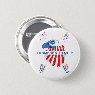 Patriotischer Weißkopfseeadler Amerika 250. 4. Jul Button