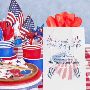 Patriotischer Weißkopfseeadler Amerika 250. 4. Jul Mittlere Geschenktüte