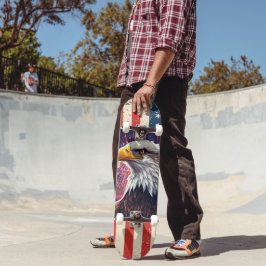 Patriotischer Weißkopfseeadler Amerikanische Flagg Skateboard