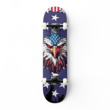 Patriotischer Weißkopfseeadler Amerikanische Flagg