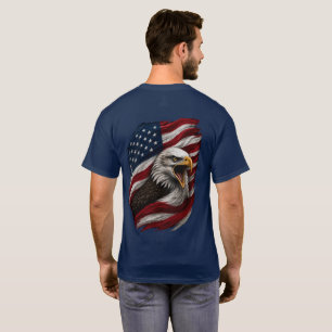 Patriotischer Weißkopfseeadler Amerikanische Flagg T-Shirt
