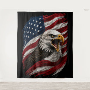 Patriotischer Weißkopfseeadler Amerikanisches Free Wandteppich