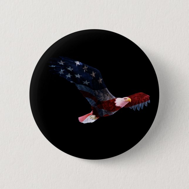 Patriotischer Weißkopfseeadler-Knopf Button (Vorderseite)