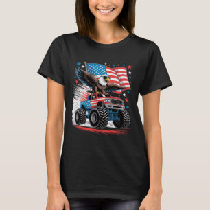 Patriotischer Weißkopfseeadler-Monstertruck Rot We T-Shirt