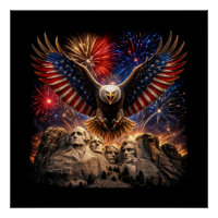 Patriotischer Weißkopfseeadler Mount Rushmore Feue