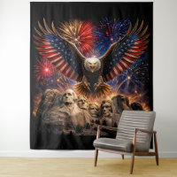 Patriotischer Weißkopfseeadler Mount Rushmore Feue