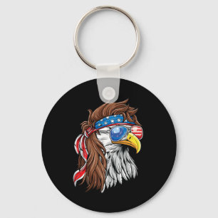 Patriotischer Weißkopfseeadler-Mullet USA-Amerikan Schlüsselanhänger