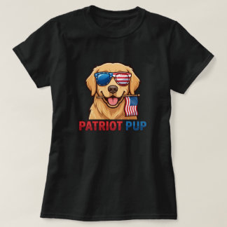 Patriotischer Welpe Golden Retriever Patriotische T-Shirt