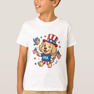 Patriotischer Welpe USA Unabhängigkeitstag T-Shirt