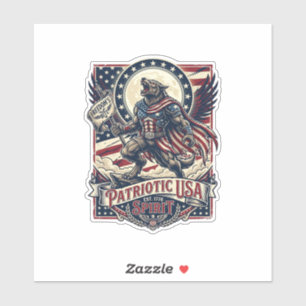 Patriotischer Werwolf Patriot Horror Monster Patri Aufkleber