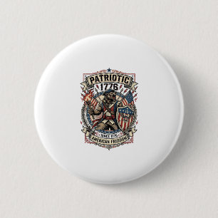 Patriotischer Werwolf Patriot Horror Monster Patri Button