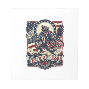 Patriotischer Werwolf Patriot Horror Monster Patri Notizblock
