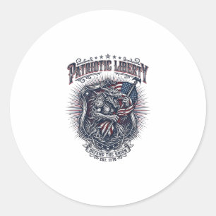 Patriotischer Werwolf Patriot Horror Monster Patri Runder Aufkleber