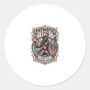 Patriotischer Werwolf Patriot Horror Monster Patri Runder Aufkleber