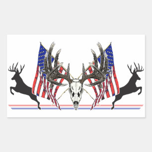 Patriotischer Whitetaildollar Rechteckiger Aufkleber