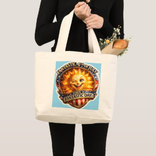 Patriotischer winkender Tote zum vierten Juli-Feie Jumbo Stoffbeutel