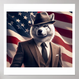 Patriotischer Wolf Poster