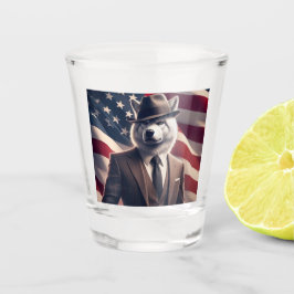 Patriotischer Wolf Schnapsglas