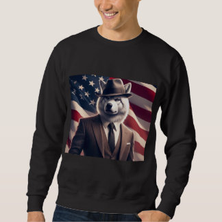 Patriotischer Wolf Sweatshirt
