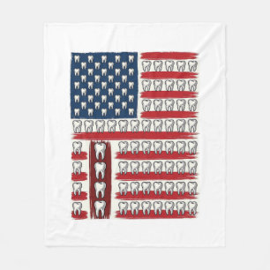 Patriotischer Zahnarzt Zahn Flagge Fleecedecke