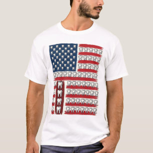 Patriotischer Zahnarzt Zahn Flagge T-Shirt