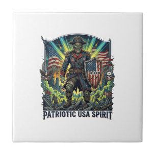 Patriotischer Zombie Patriot General Zombie Apokal Fliese