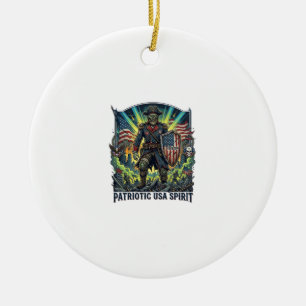 Patriotischer Zombie Patriot General Zombie Apokal Keramik Ornament