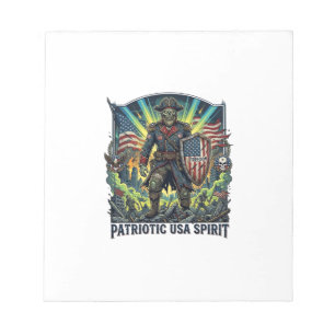 Patriotischer Zombie Patriot General Zombie Apokal Notizblock