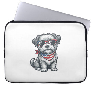 Patriotischer zotteliger Hund Vintage Gravur Tank Laptopschutzhülle