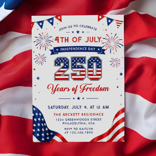 Patriotisches 250. Amerika-Jubiläum Einladung