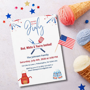 Patriotisches 4. Juli BBQ-Grillfest Amerika 250. J Einladung