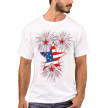 Patriotisches 4. Juli-Feuerwerk-T-Shirt