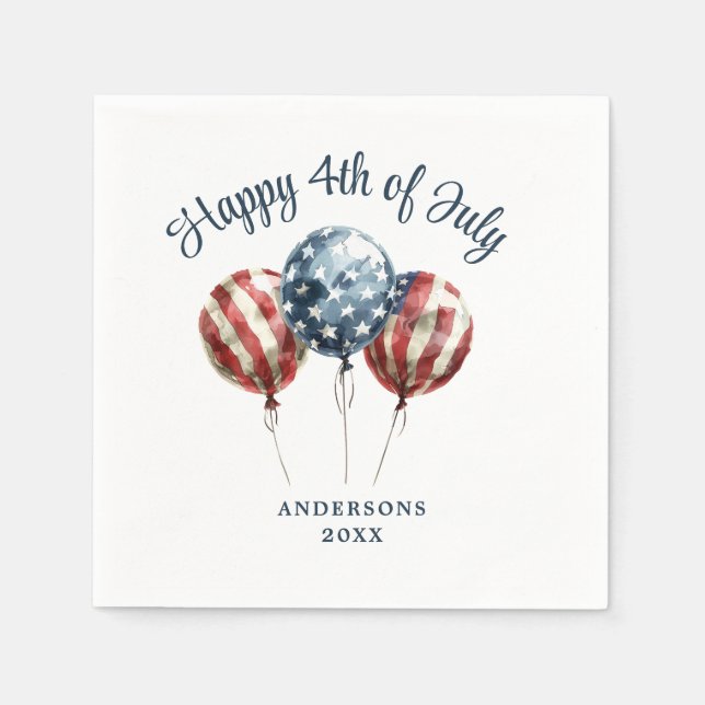 Patriotisches 4. Juli Party Serviette (Vorderseite)