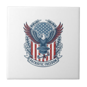 Patriotisches Abschluss-Vektorgrafik-T-Shirt Fliese