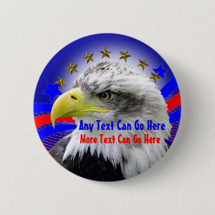 Patriotisches Adler-und Goldstern-rundes Button